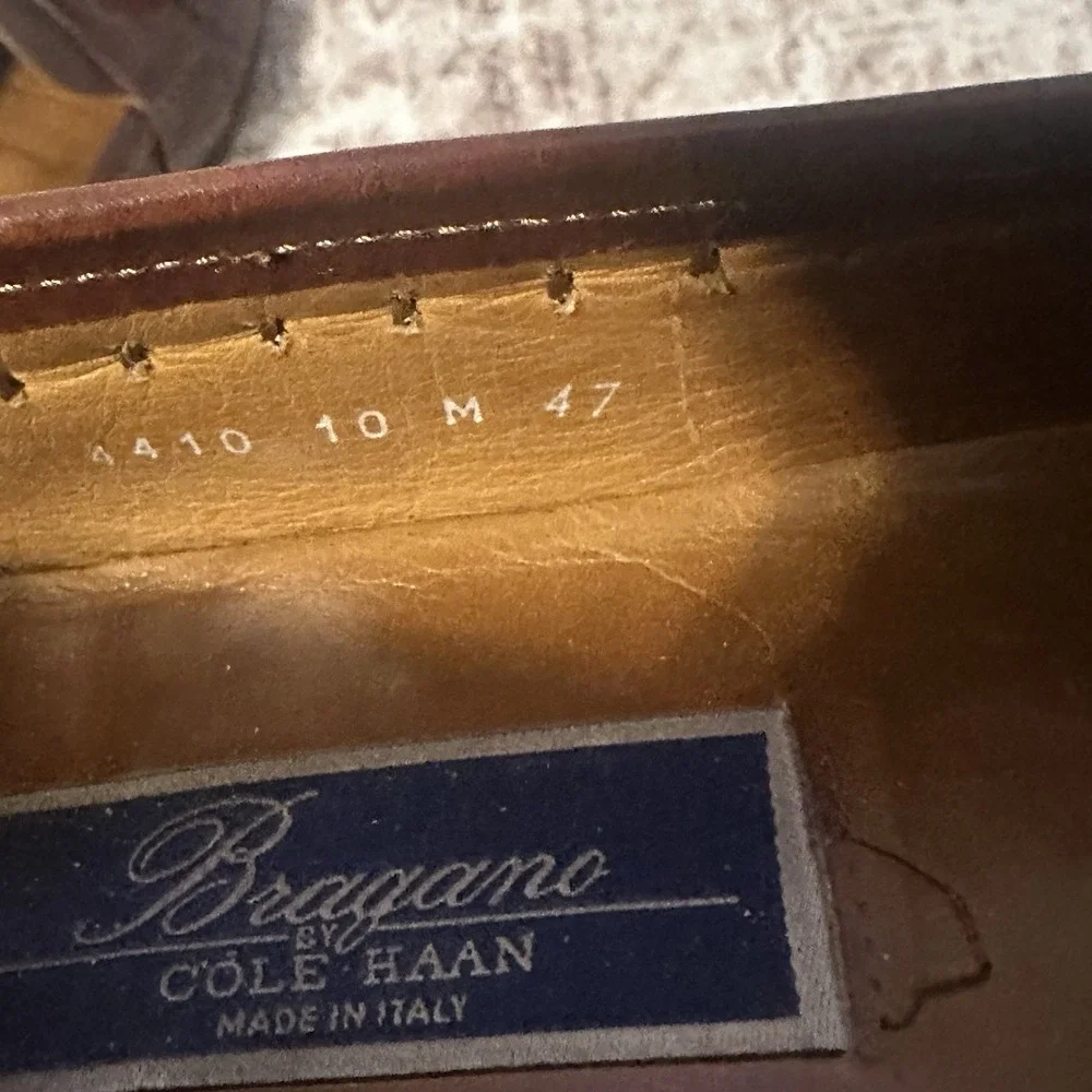 Bragano by Cole Haan Brown Leather Tassel Loafers Mens 11‎ Italy Office Vintage